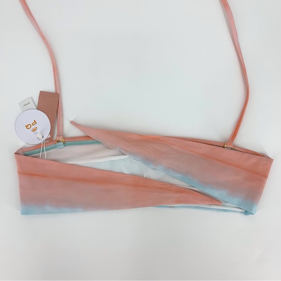 PQ Swim NWT Sunset Colour Block Bandeau Bikini Top, Large - Picture 12 of 16